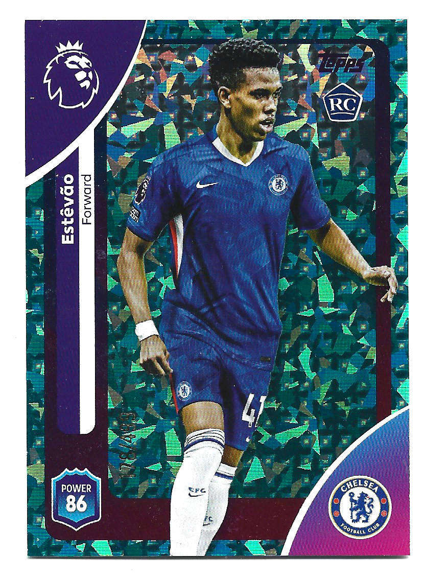 ESTEVAO -TOPPS Premier League Premium 2025/26 Collection - ROOKIE AQUA MINI DIAMOND  Card 173 of 499