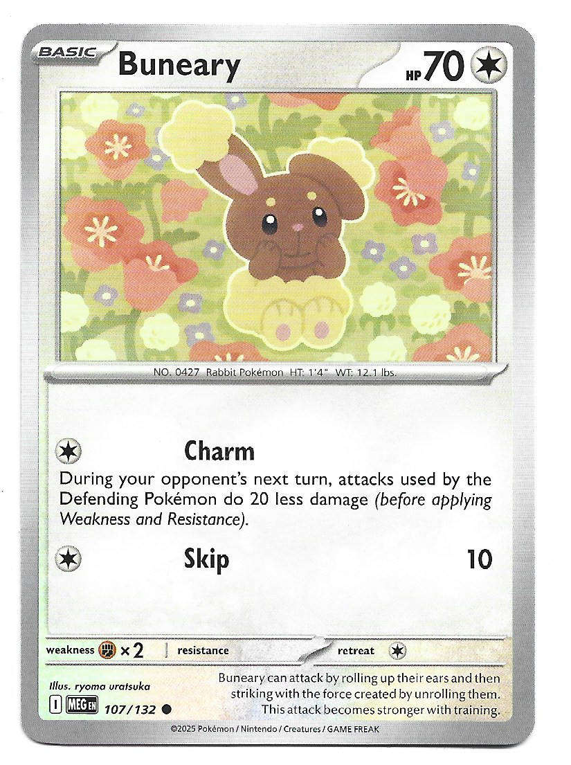 BUNEARY - COMMON  107/132 POKEMON TCG MEGA EVOLUTION TRADING CARD