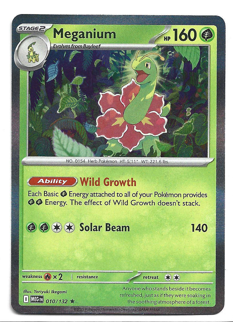 MEGANIUM - HOLO RARE  10/132 POKEMON TCG MEGA EVOLUTION TRADING CARD