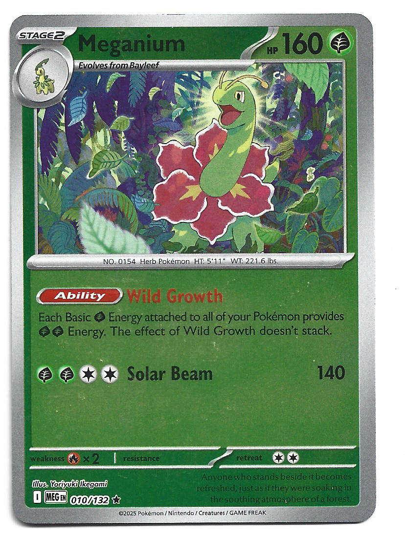 MEGANIUM - REVERSE HOLO  10/132 POKEMON TCG MEGA EVOLUTION TRADING CARD
