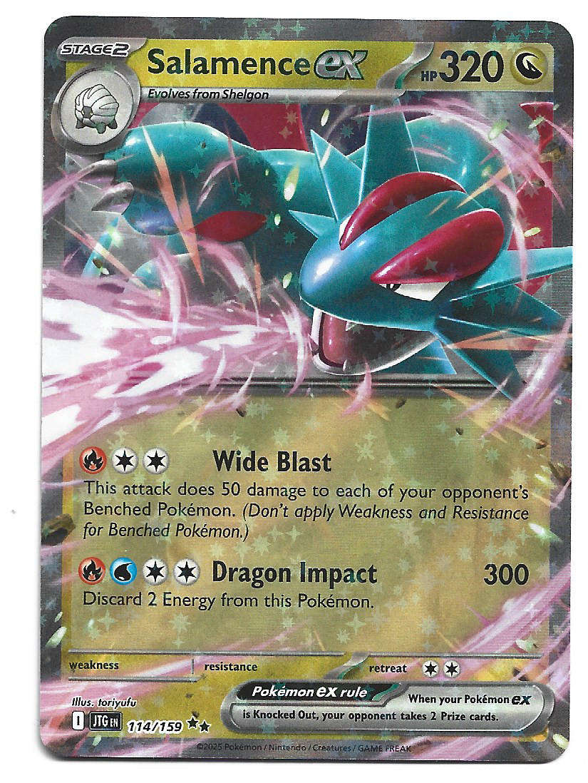 SALAMENCE EX - HOLO D/RARE  114/159 POKEMON TCG JOURNEY TOGETHER TRADING CARD