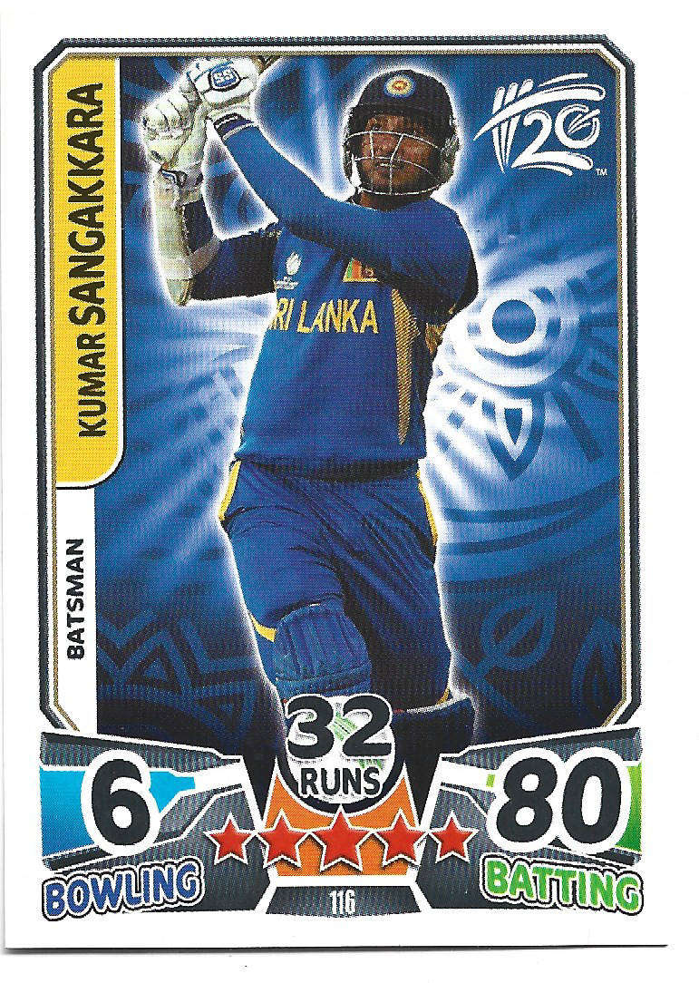KUMAR SANGAKKARA - `TOPPS` ICC CRICKET T20 WORLD CUP 2014 - `BASE` TRADING CARD 116