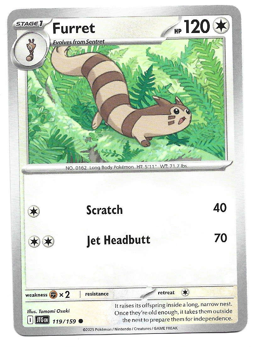 FURRET - COMMON  119/159 POKEMON TCG JOURNEY TOGETHER TRADING CARD