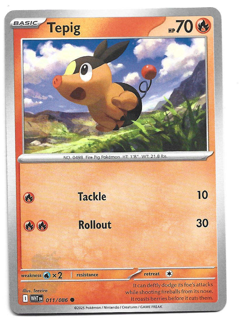 TEPIG - COMMON  11/86 POKEMON TCG WHITE FLARE TRADING CARD