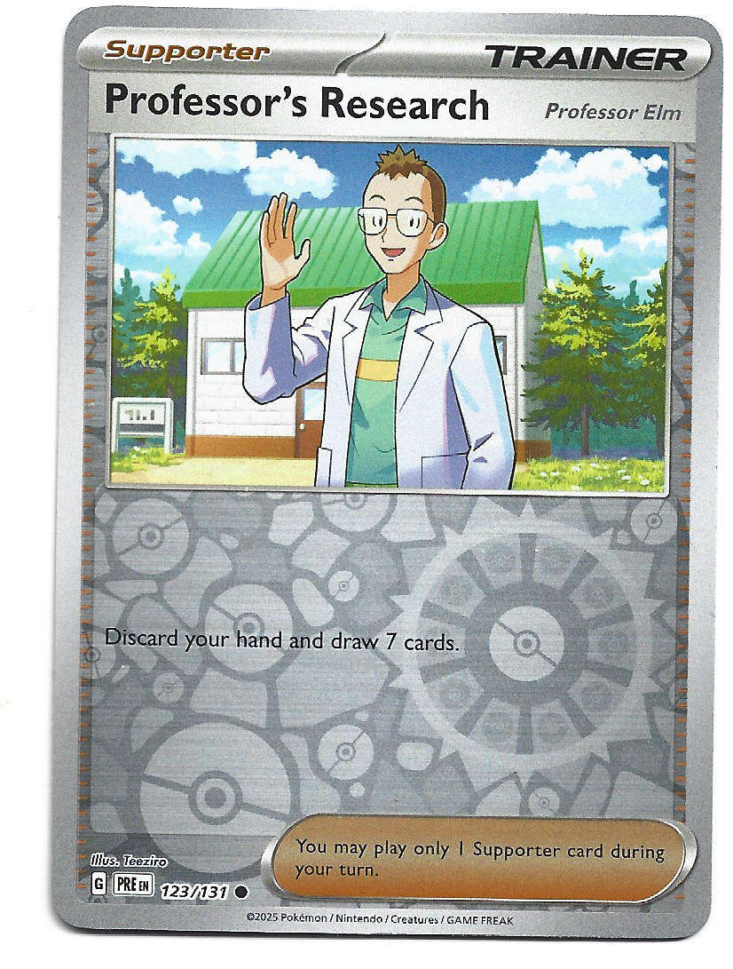 PROFESSOR RESEARCH  - REVERSE HOLO  123/131  POKEMON PRISMATIC EVOLUTIONS TRADING CARD