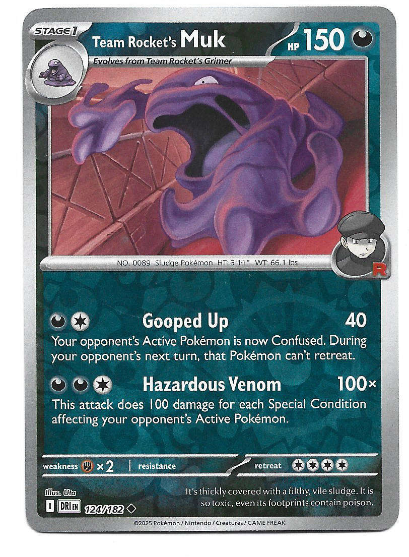 TEAM ROCKET's MUK  - REVERSE HOLO  124/182  POKEMON TCG DESTINED RIVALS TRADING CARD