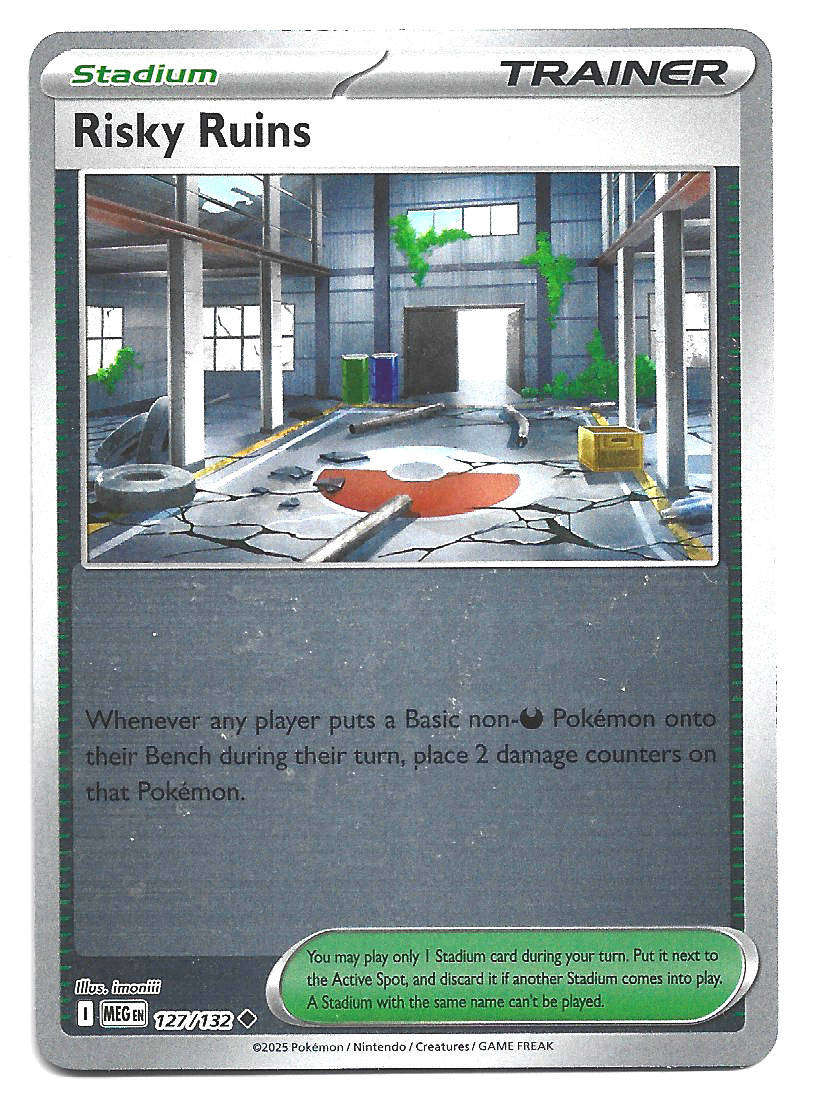 RISKY RUINS - REVERSE HOLO  127/132 POKEMON TCG MEGA EVOLUTION TRADING CARD