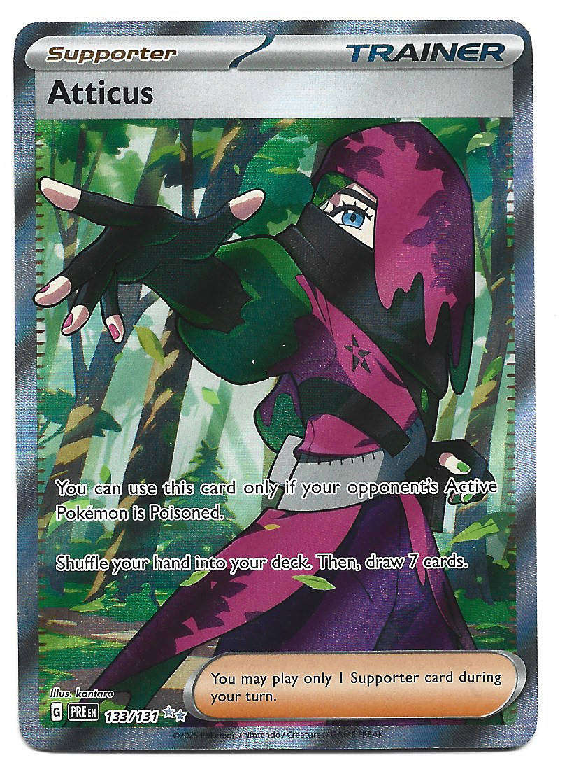 ATTICUS - HOLO ULTRA RARE  133/131 POKEMON TCG PRISMATIC EVOLUTIONS  TRADING CARD