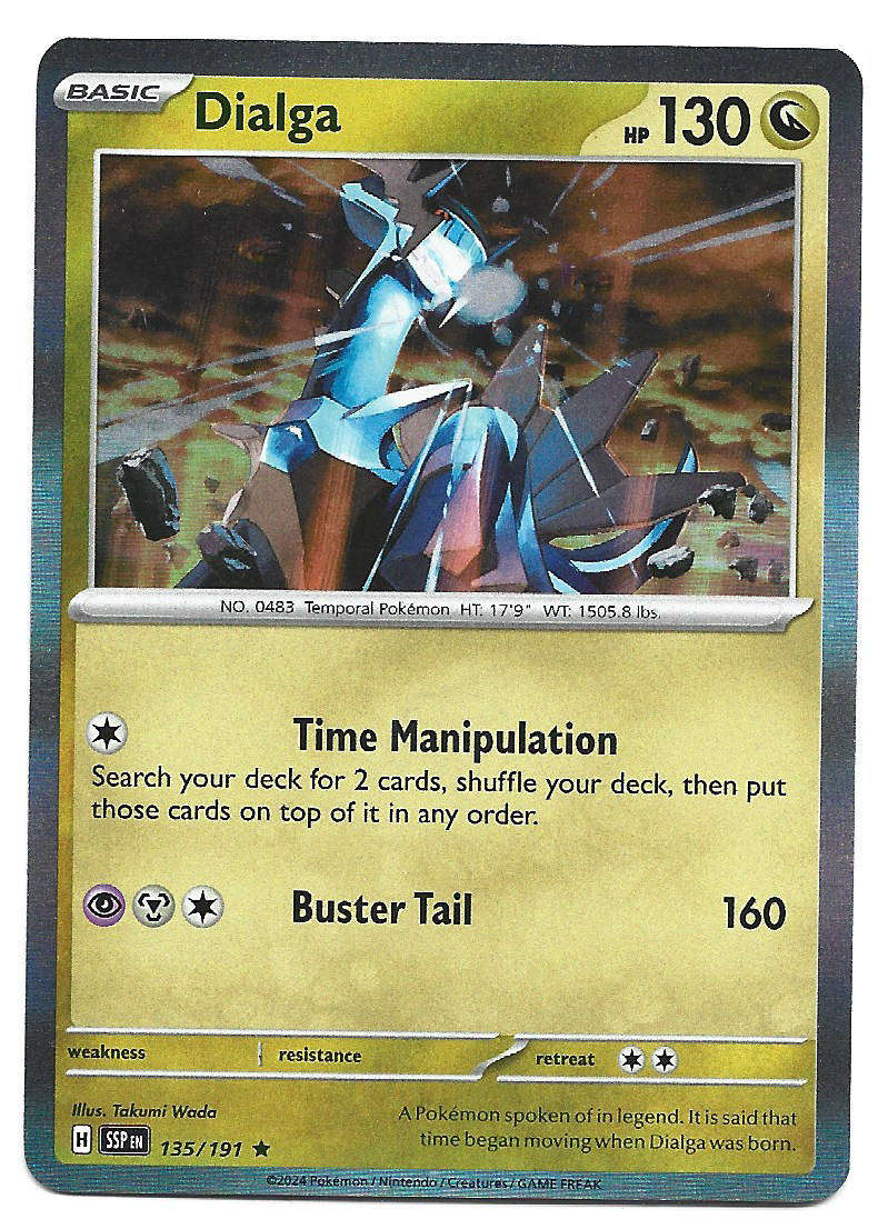 DIALGA - HOLO RARE  135/191 POKEMON TCG SURGING SPARKS TRADING CARD