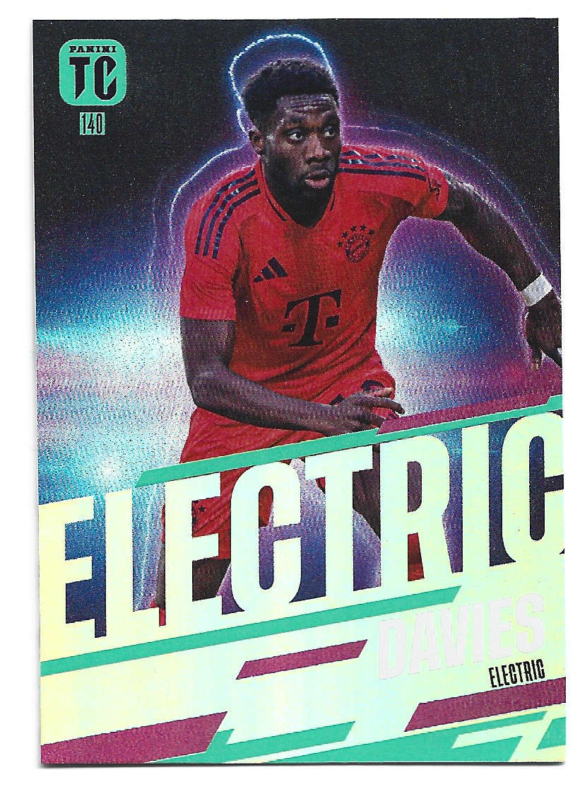 ALFONSO DAVIES - PANINI `TOP CLASS` 2025 COLLECTION - FOIL ELECTRIC TRADING CARD 140