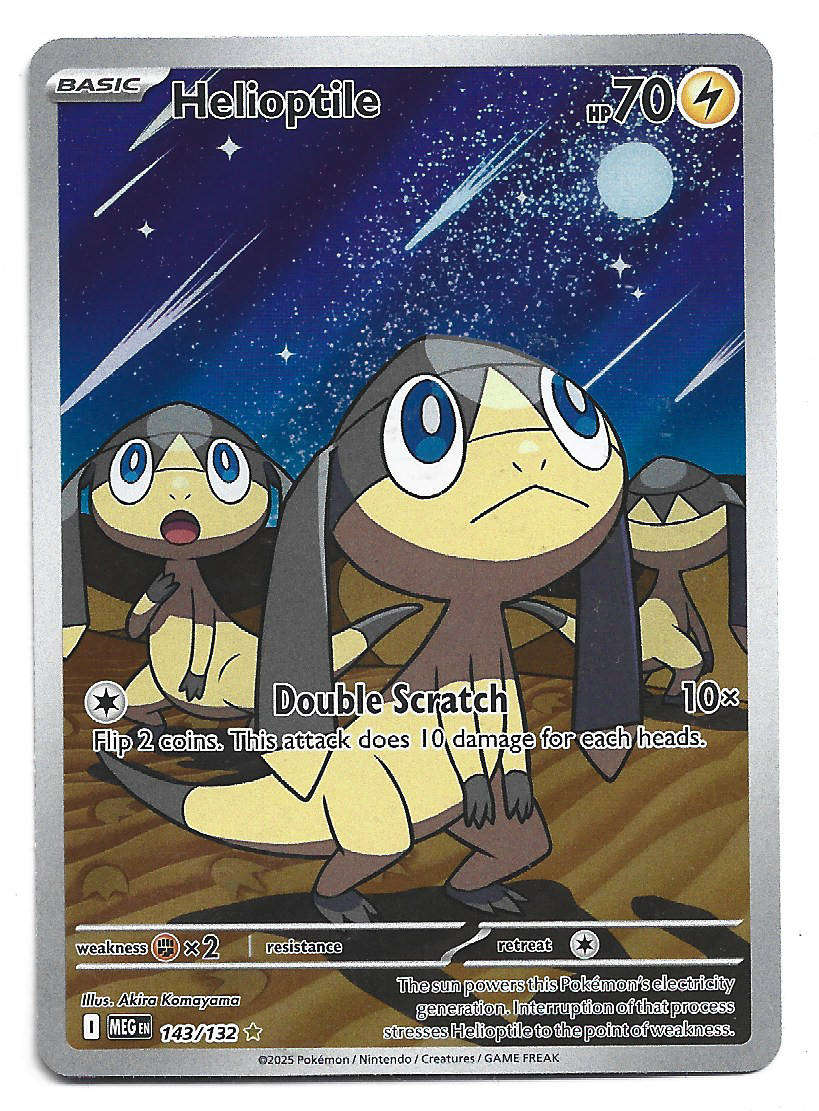 HELIOPTILE - SHINY RARE HOLO  143/132 POKEMON TCG MEGA EVOLUTION TRADING CARD