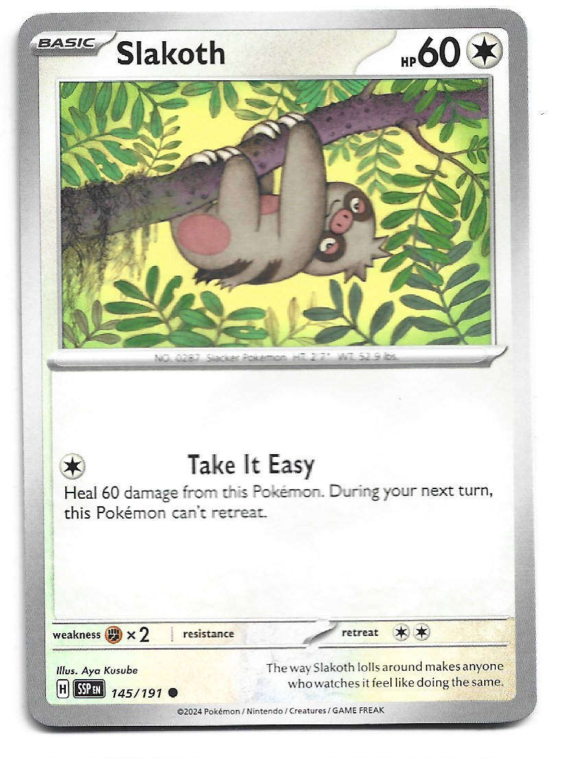 SLAKOTH - COMMON  145/191 POKEMON TCG SURGING SPARKS TRADING CARD