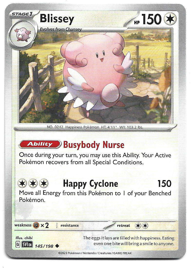 BLISSEY - UNCOMMON  145/198  POKEMON TCG SCARLET & VIOLET TRADING CARD