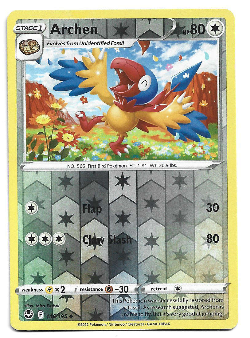 ARCHEN - REVERSE  HOLO  146/195  POKEMON TCG SILVER TEMPEST TRADING CARD