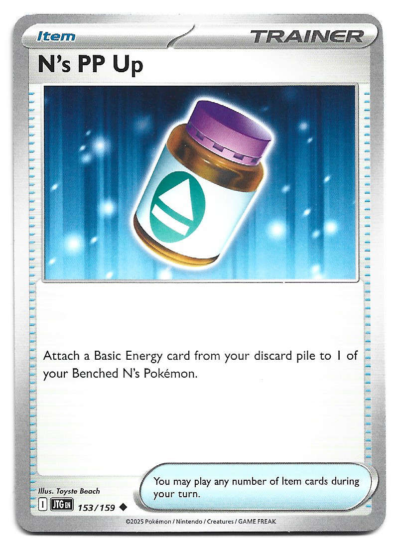 N's PP UP - UNCOMMON  153/159 POKEMON TCG JOURNEY TOGETHER TRADING CARD