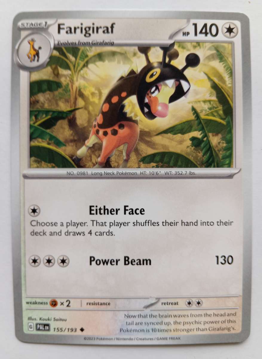 POKEMON CARD - FARIGIRAF  155/193 COMMON PALDEA EVOLVED 2023 - MINT