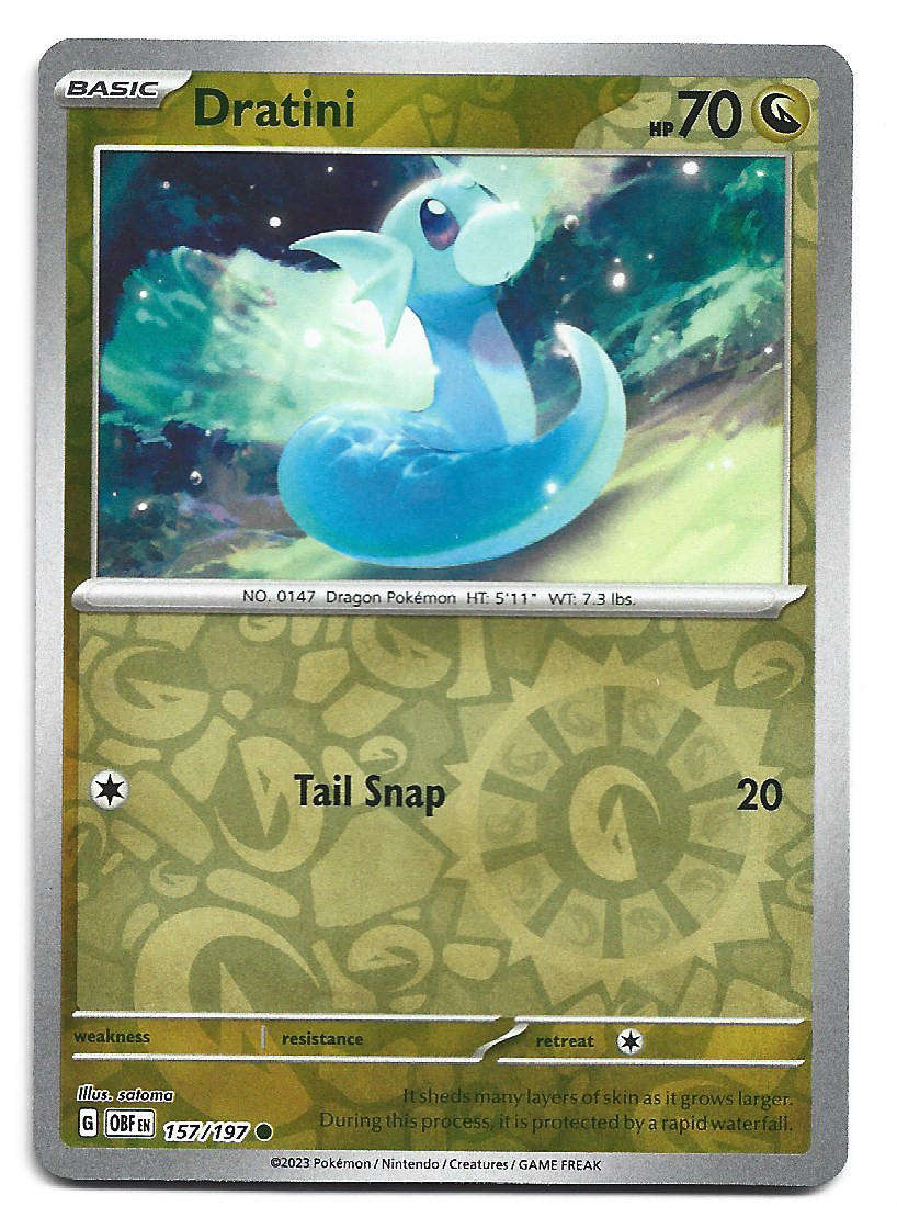 DRATINI - REVERSE HOLO  157/197 POKEMON TCG OBSIDIAN FLAMES TRADING CARD