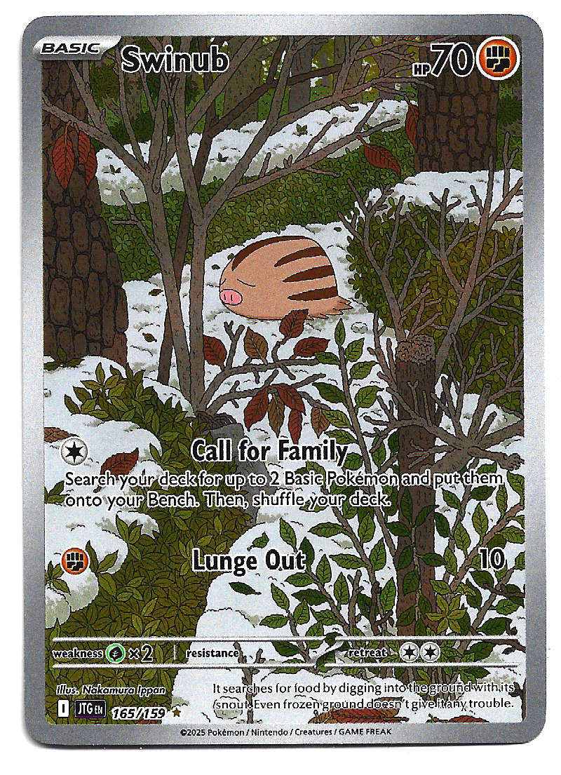 SWINUB - FULL ART ILLUSTRATION RARE  165/159 POKEMON TCG JOURNEY TOGETHER TRADING CARD