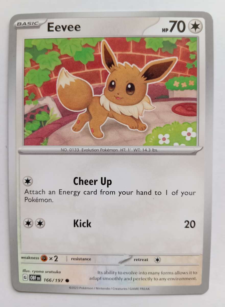 POKEMON CARD - EEVEE  166/197 COMMON OBSIDIAN FLAMES 2023 - MINT