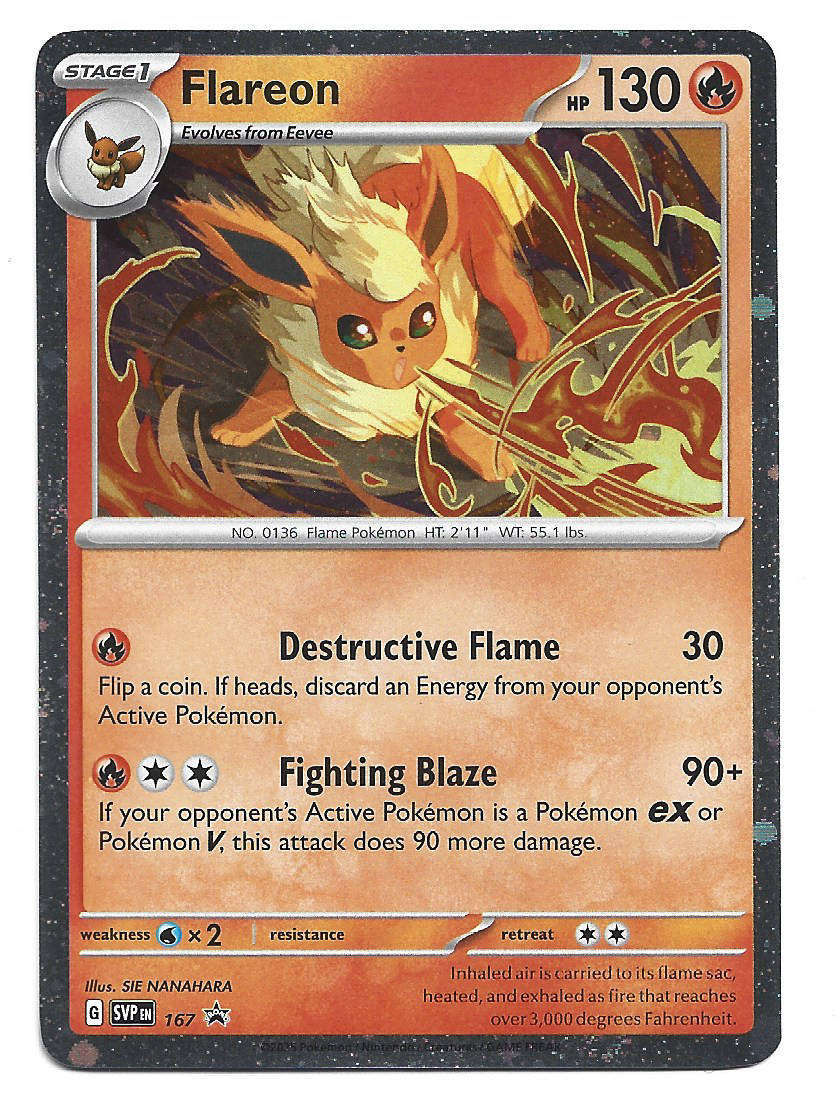 FLAREON - HOLO RARE SVP167 POKEMON TCG SCARLET & VIOLET PROMO TRADING CARD