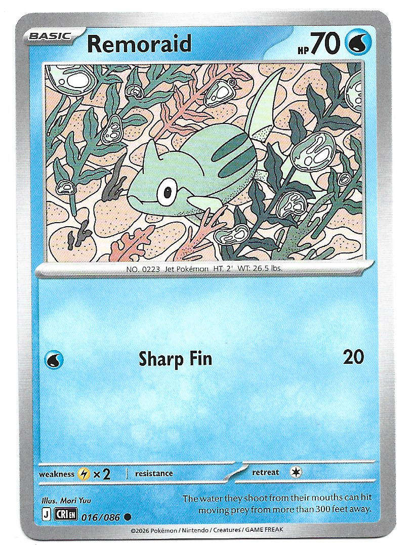 REMORAID - COMMON  16/86 POKEMON TCG ME CHAOS RISING TRADING CARD