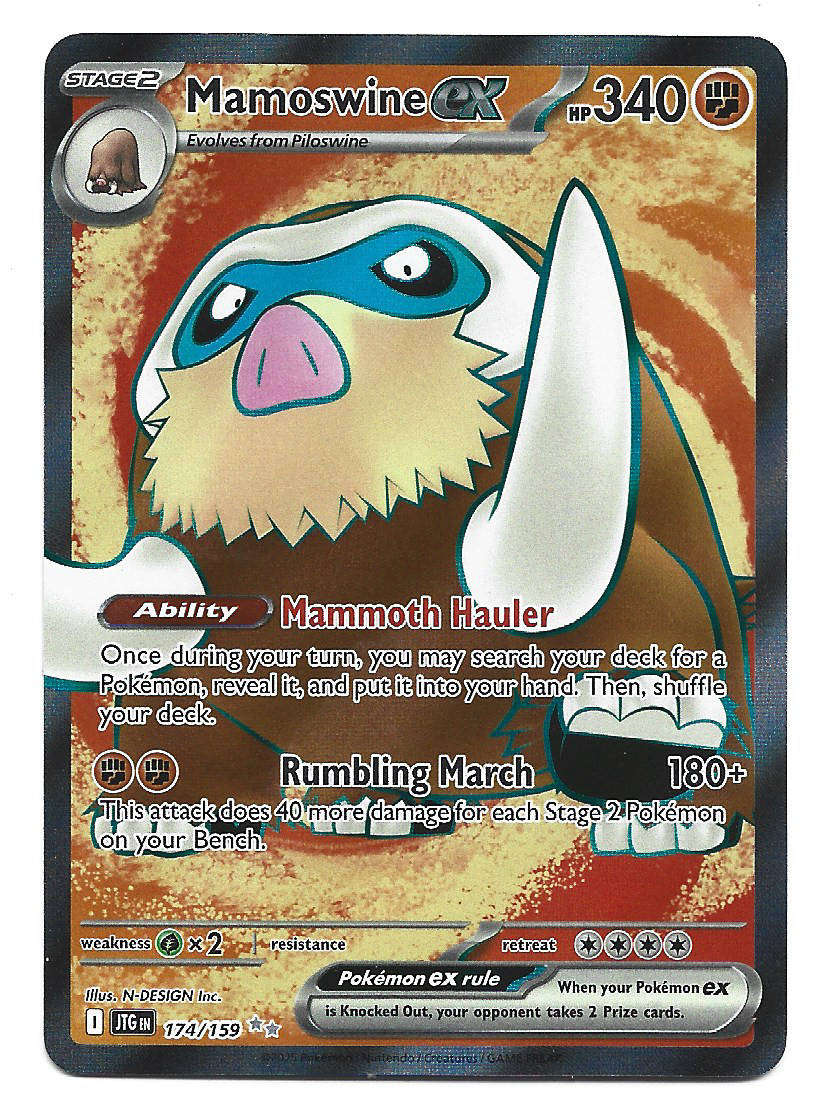 MAMOSWINE EX - FULL ART ILLUSTRATION RARE  174/159 POKEMON TCG JOURNEY TOGETHER TRADING CARD