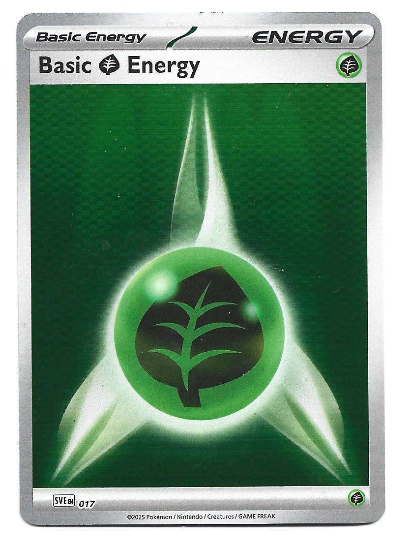 BASIC GRASS ENERGY - REVERSE HOLO  SVE017  BASIC ENERGY POKEMON TCG S&V TRADING CARD