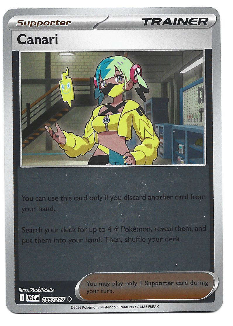 CANARI - REVERSE HOLO  185/217 POKEMON TCG ASCENDED HEROES TRADING CARD