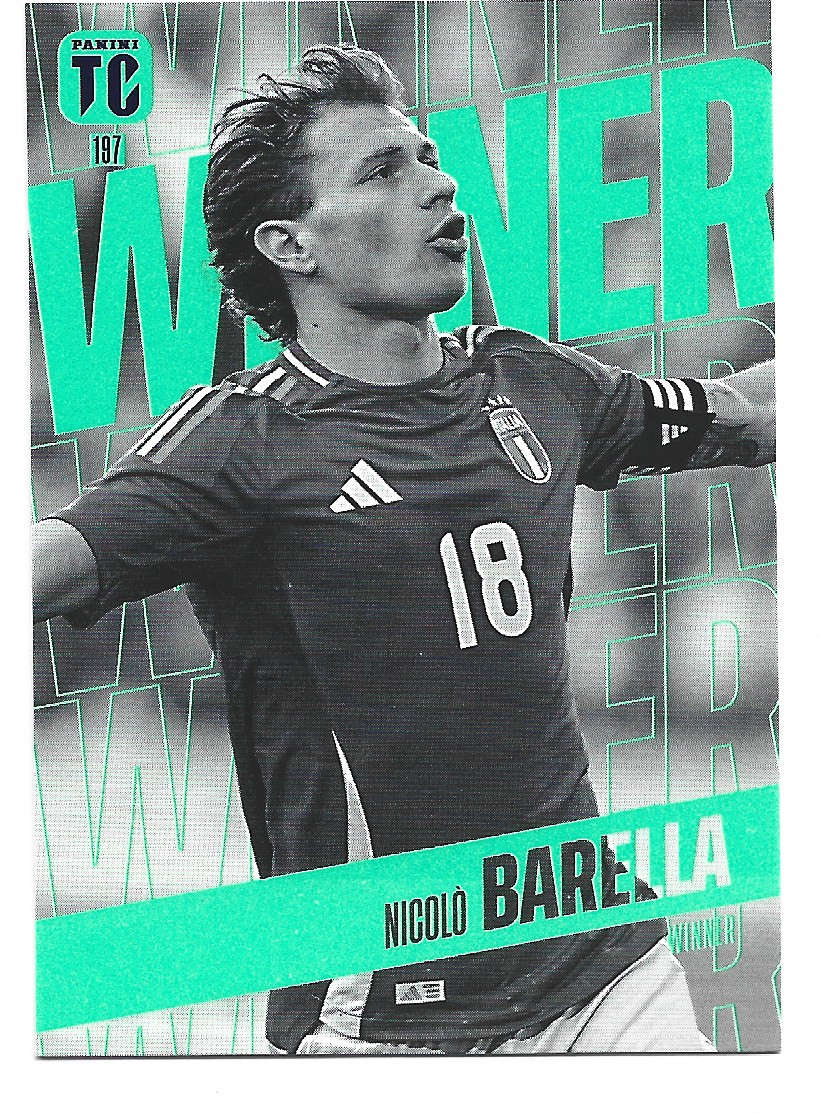 NICOLO BARELLA - PANINI `TOP CLASS` 2025 COLLECTION - FOIL WINNER TRADING CARD 197