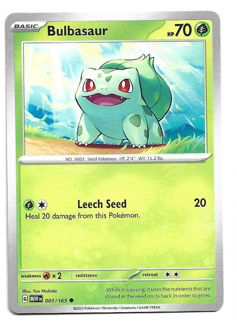 BULBASAUR -  COMMON   1/165 POKEMON TCG Scarlet & Violet 151 TRADING CARD