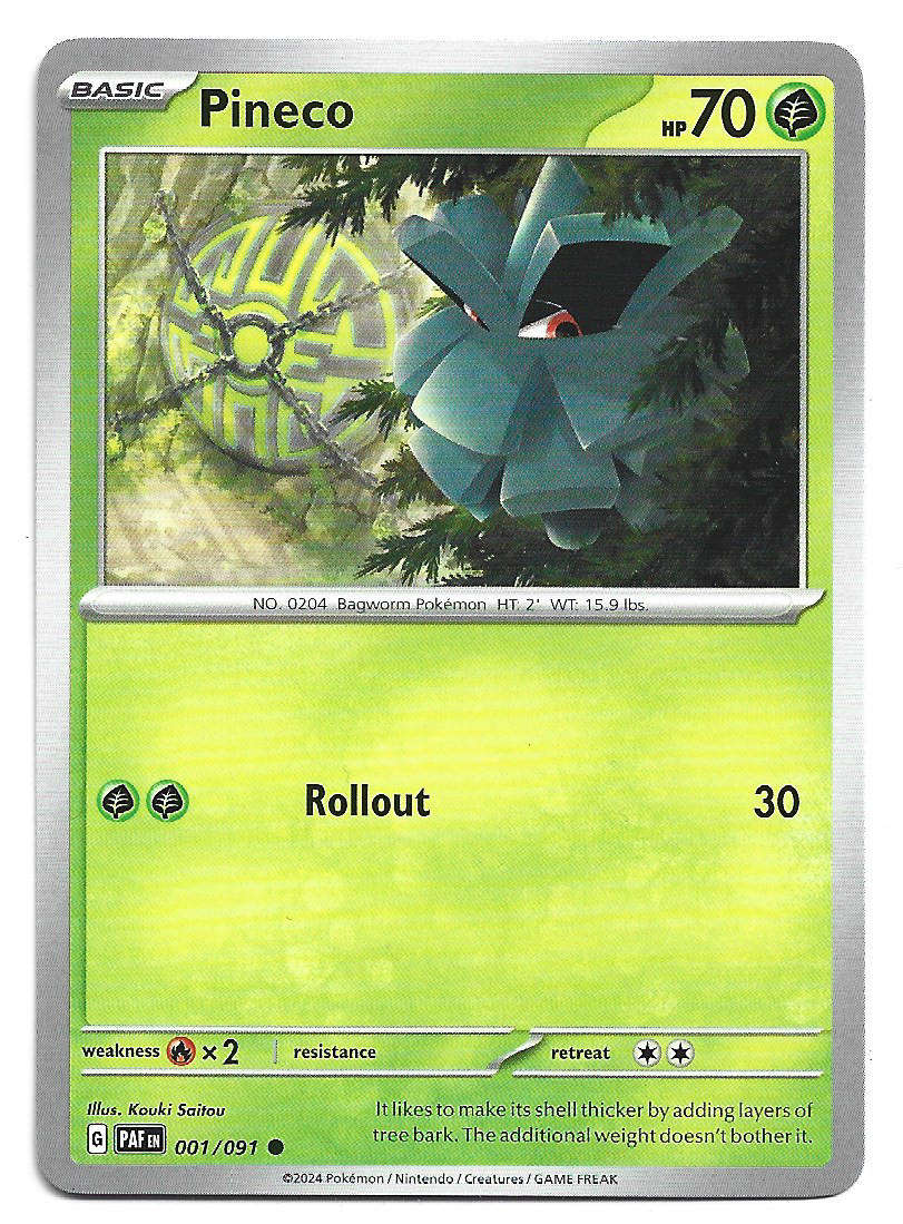PINECO -  COMMON  1/91 POKEMON TCG PALDEAN FATES  TRADING CARD