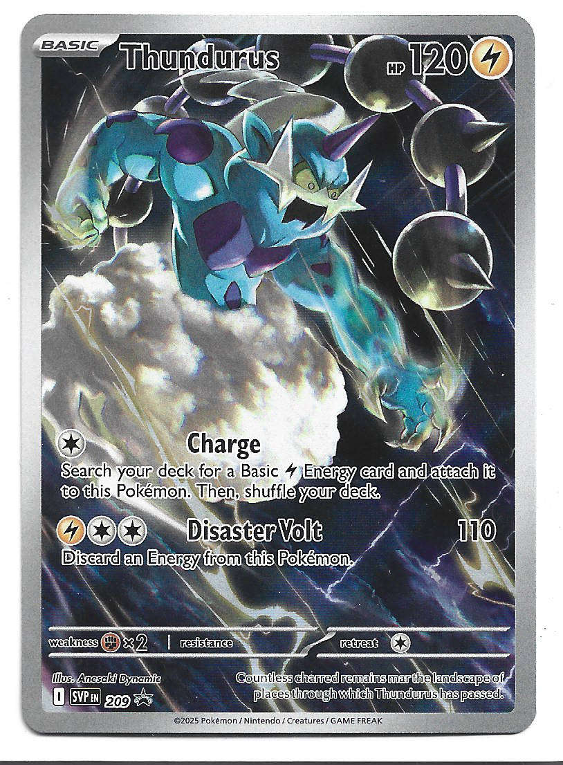 THUNDURUS - HOLO RARE  SVP 209 SCARLET & VIOLET PROMO TRADING CARD