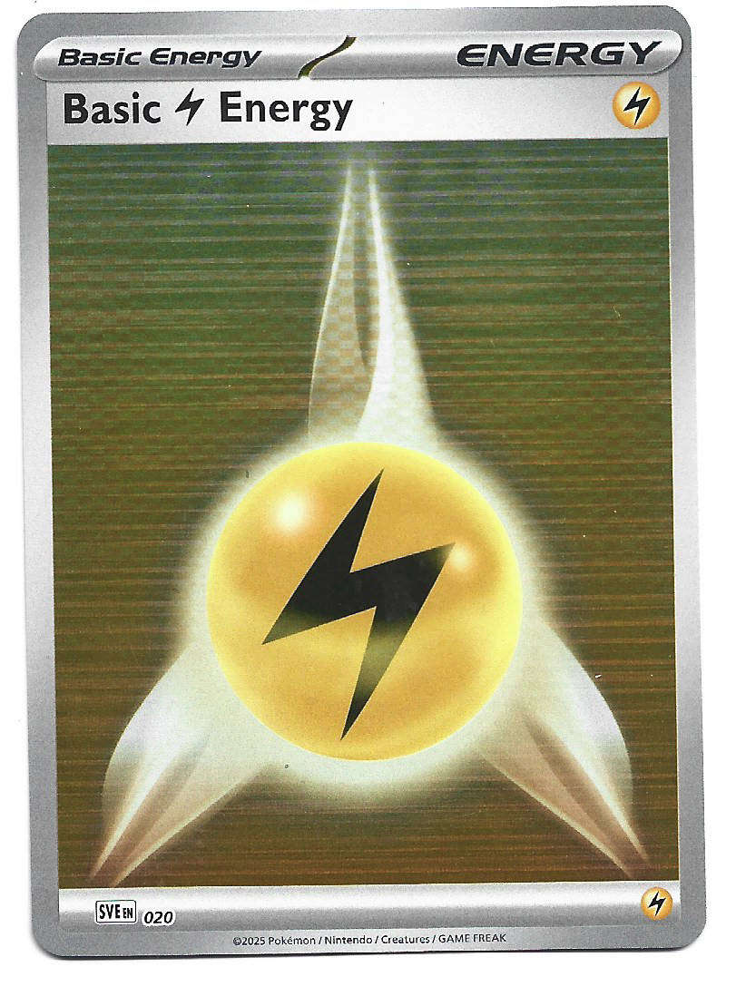 BASIC LIGHTNING ENERGY - REVERSE HOLO  SVE020  BASIC ENERGY POKEMON TCG S&V TRADING CARD