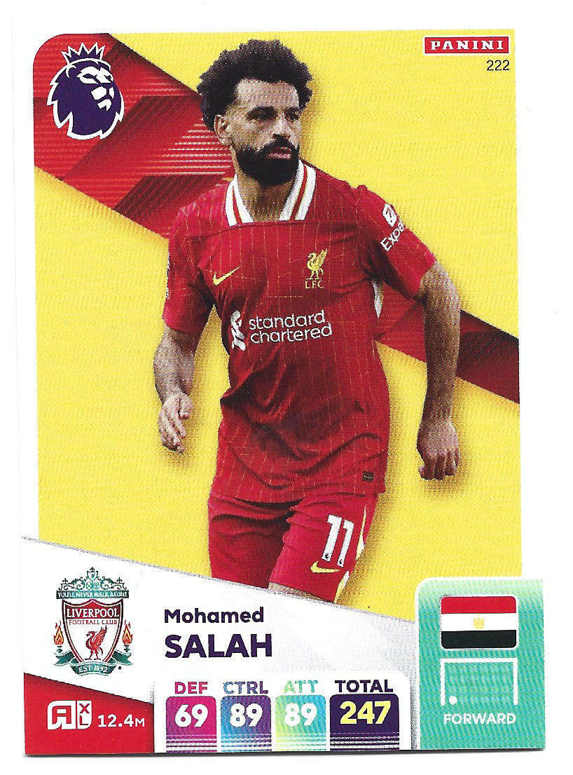 MOHAMED SALAH  - PANINI Adrenalyn E. Premier League 2024/25 - BASE TRADING CARD 222