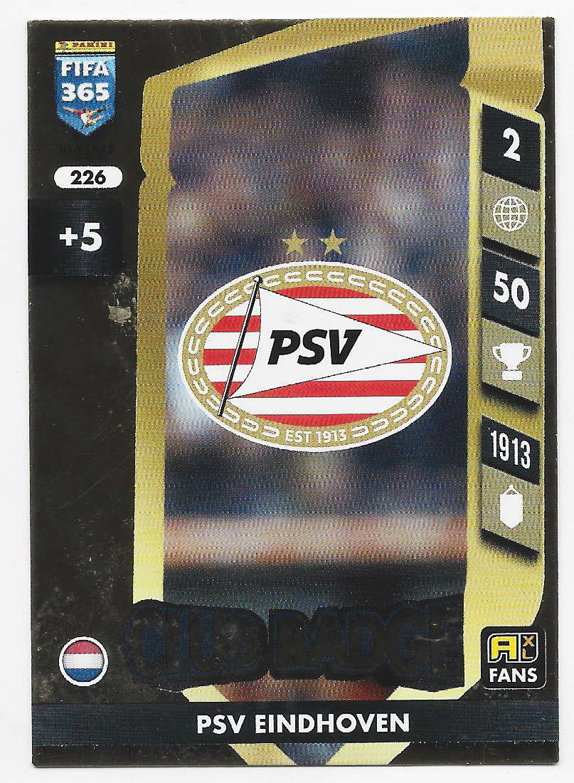 PSV EINDHOVEN - PANINI FIFA 365 COLLECTION 2025 - FOIL "CLUB BADGE" TRADING CARD 226