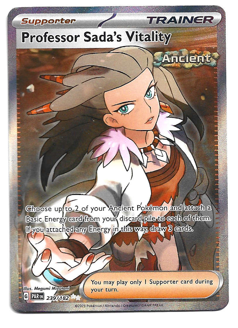 PROFESSOR SADA'S VITALITY  -  239/182 FULL ART HOLO RARE PARADOX RIFT POKEMON TRADING CARD