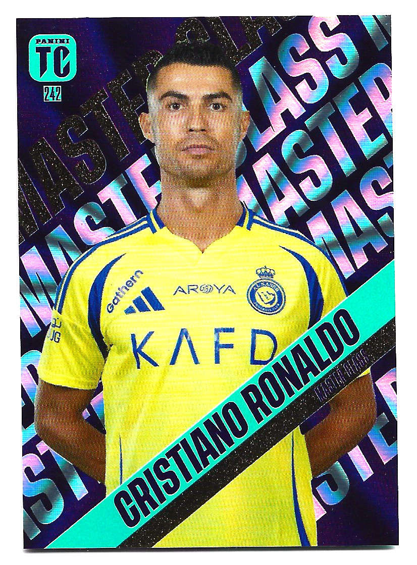 CRISTIANO RONALDO - PANINI `TOP CLASS` 2025 COLLECTION - FOIL MASTERCLASS TRADING CARD 242