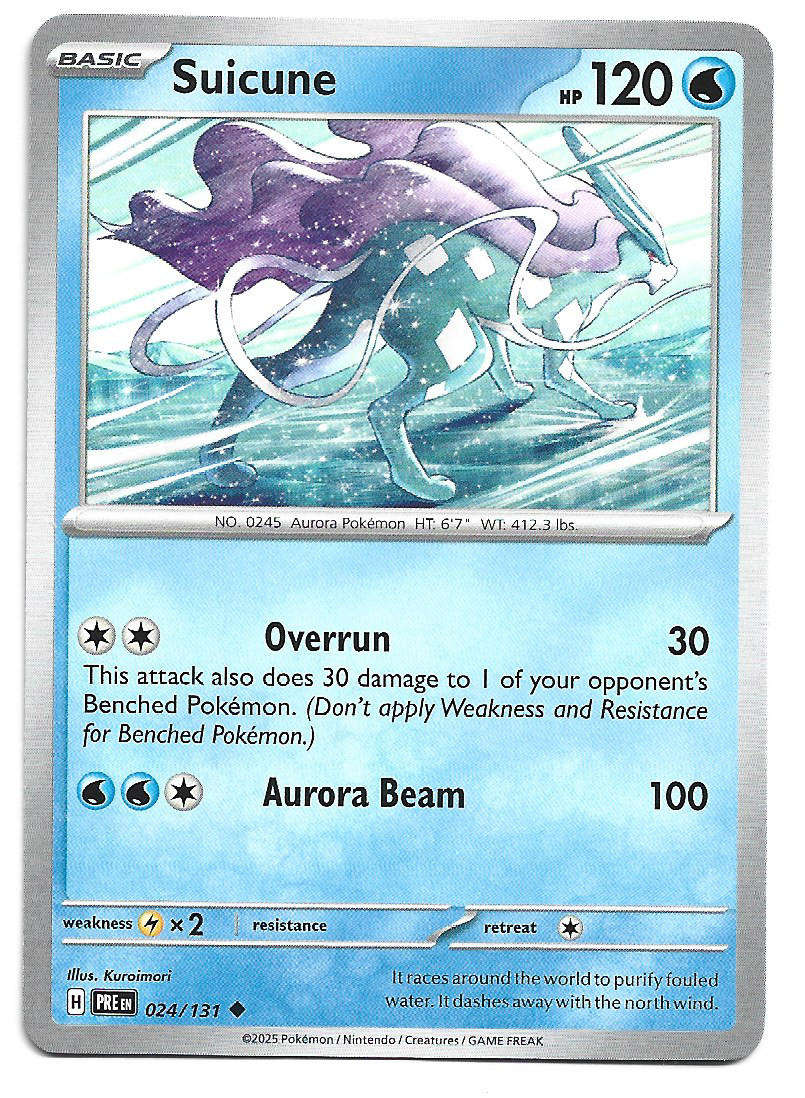 SUICUNE - COMMON  24/131 POKEMON TCG PRISMATIC EVOLUTIONS  TRADING CARD
