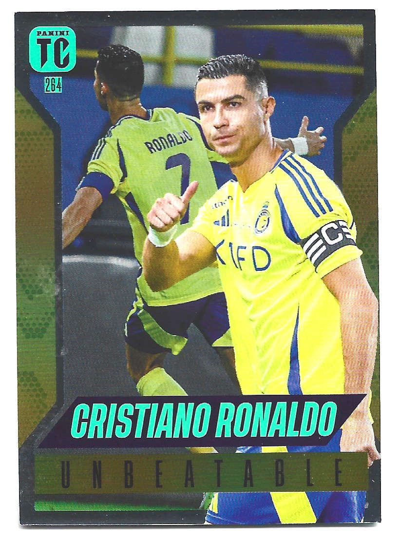 CRISTIANO RONALDO - PANINI `TOP CLASS` 2025 COLLECTION - RARE  FOIL UNBEATABLE TRADING CARD 264