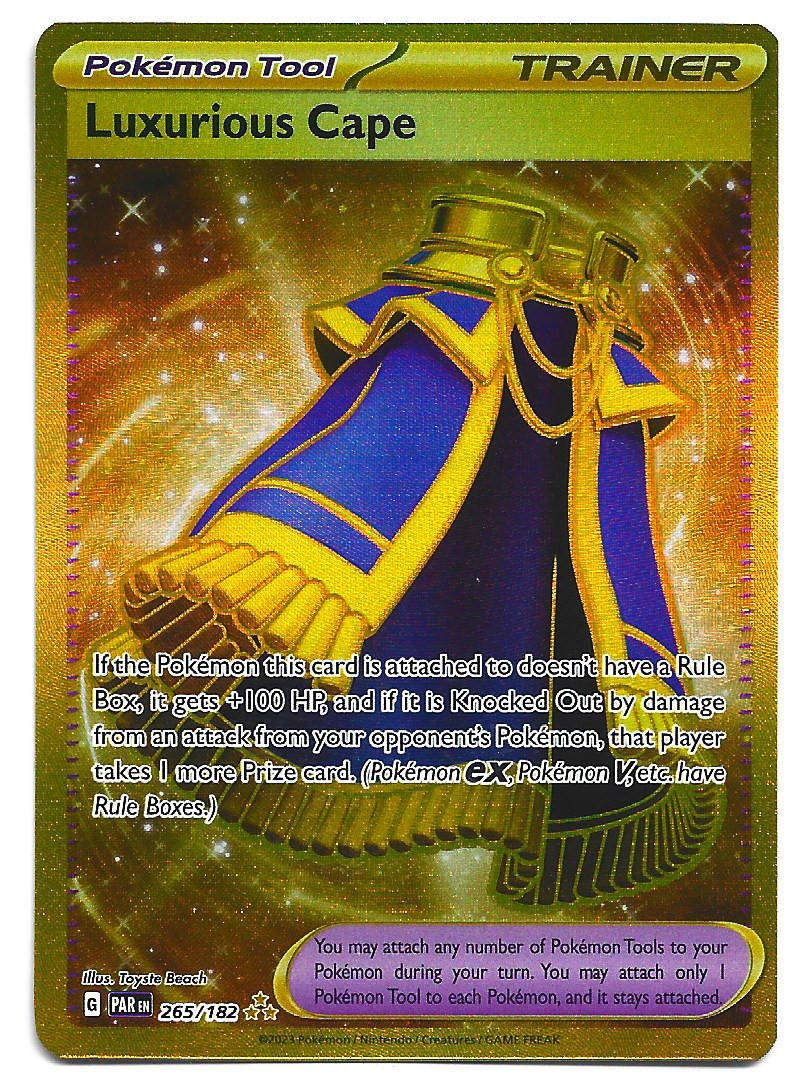 LUXURIOUS CAPE - HYPER RARE  265/182  POKEMON TCG PARADOX RIFT TRADING CARD