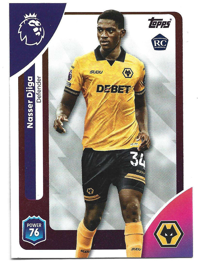 NASSER DJIGA (Wolves) - TOPPS Premier League Premium 2025/26 - ROOKIE Trading Card 292