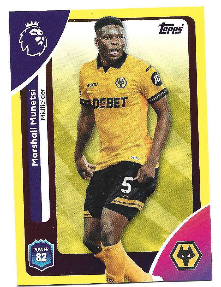 MARSHALL MUNETSI - TOPPS Premier League Premium 2025/26 - YELLOW PARALLEL Trading card 296