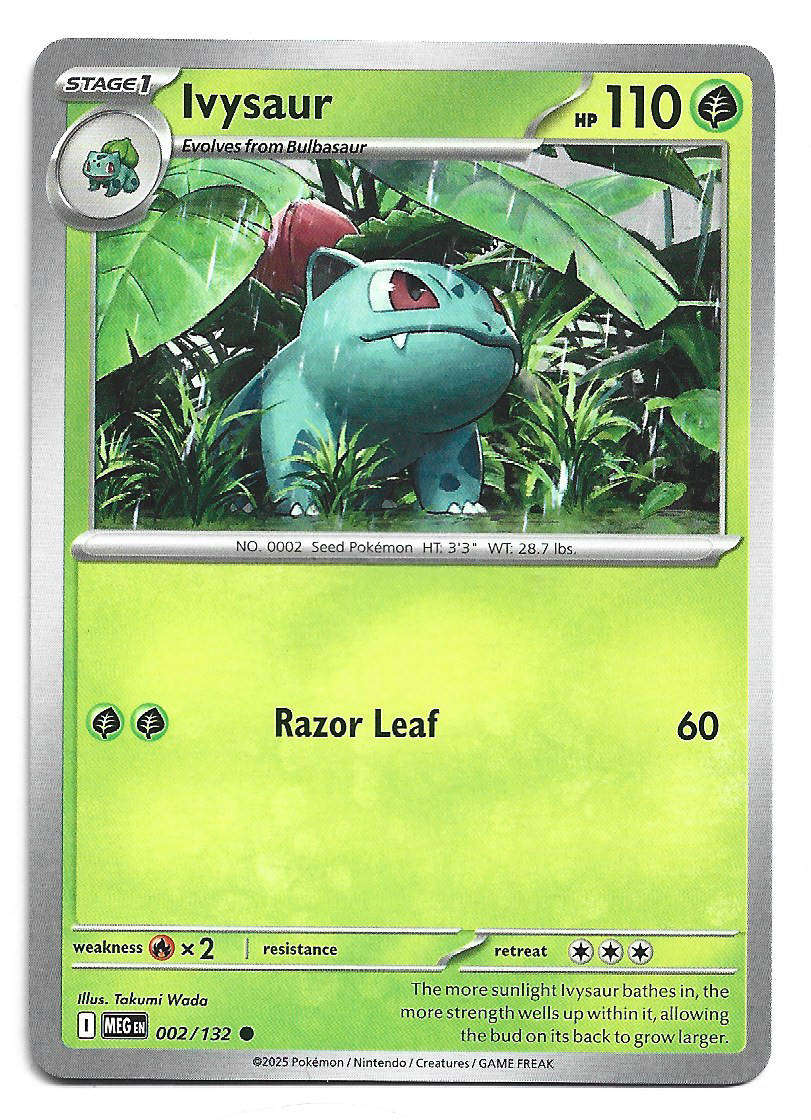 IVYSAUR - COMMON  2/132 POKEMON TCG MEGA EVOLUTION TRADING CARD