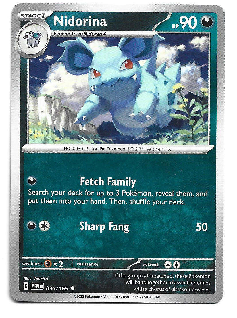 NIDORINA -  UNCOMMON  30/165 POKEMON TCG Scarlet & Violet 151 TRADING CARD