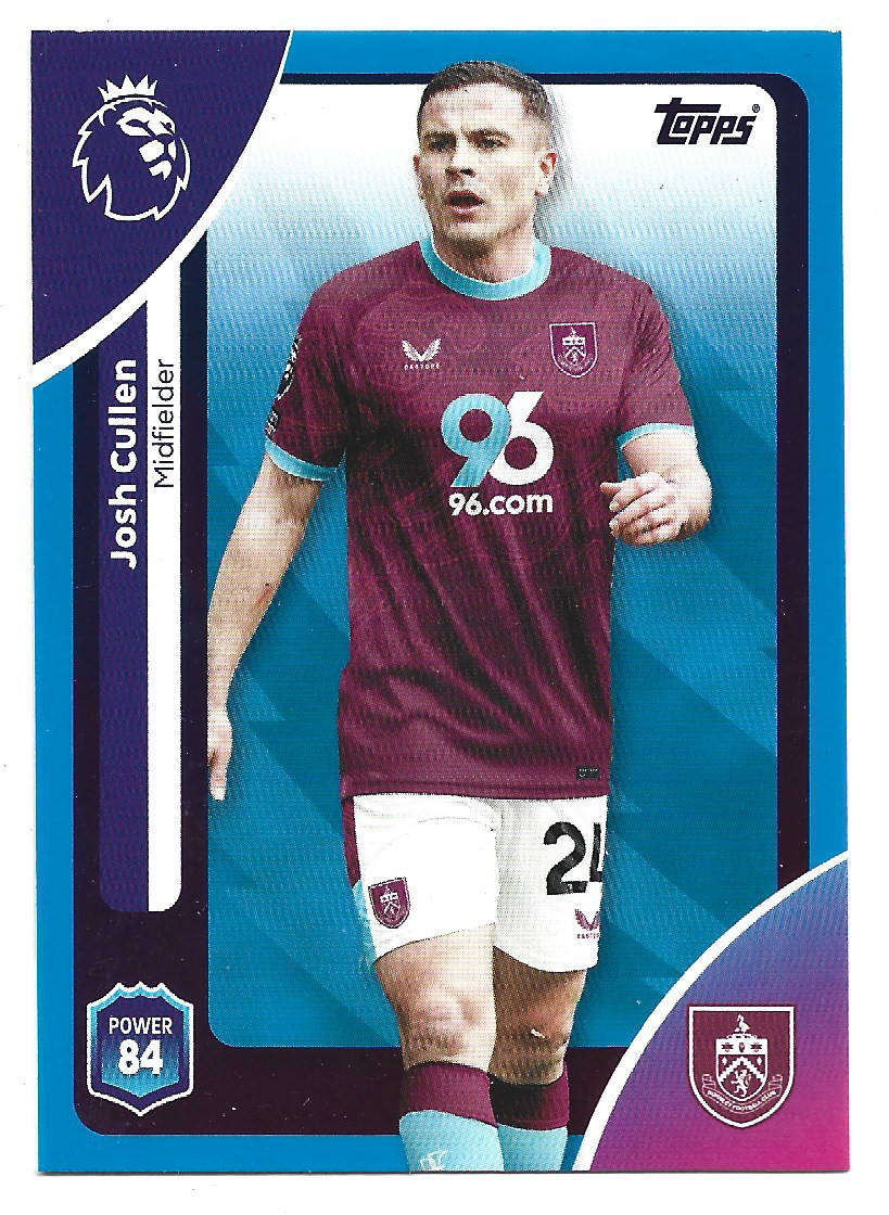 JOSH CULLEN (Burnley) - TOPPS Premier League Premium 2025/26 - BLUE PARALLEL Trading Card 314