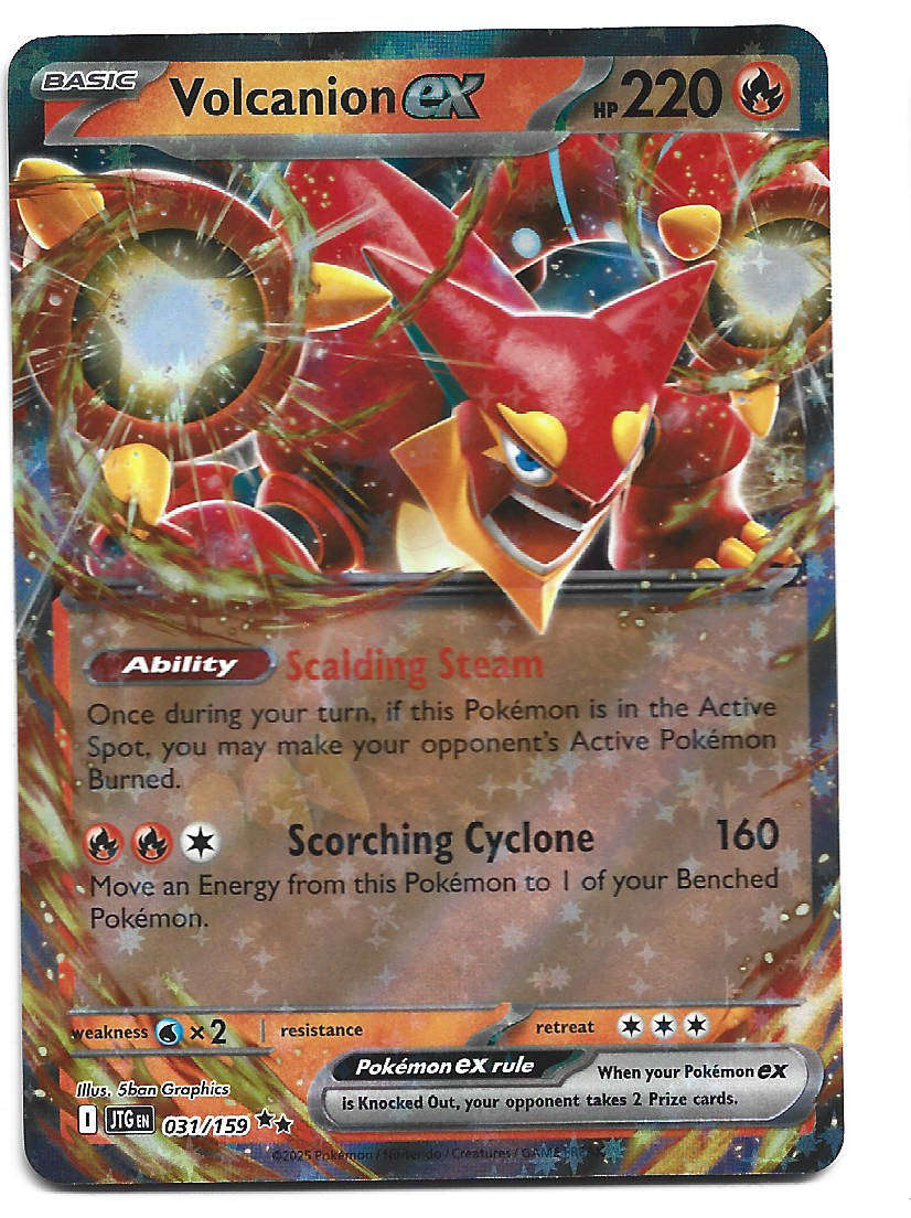 VOLCANION EX - HOLO D/RARE  31/159 POKEMON TCG JOURNEY TOGETHER TRADING CARD
