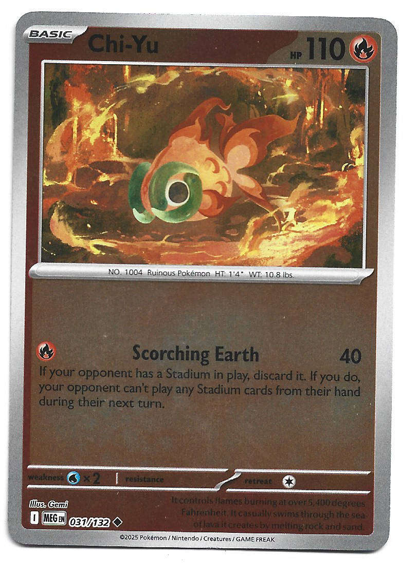CHI YU - REVERSE HOLO  31/132 POKEMON TCG MEGA EVOLUTION TRADING CARD