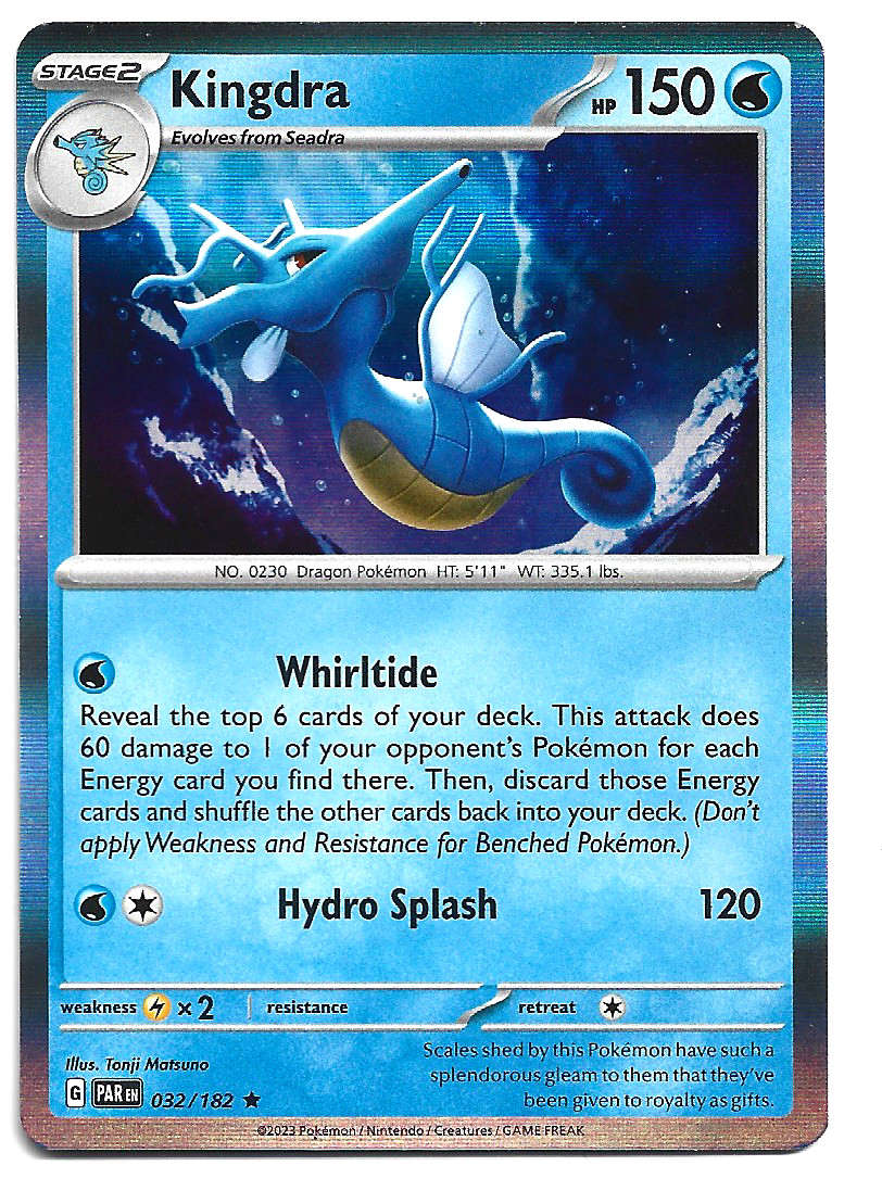 KINGDRA  32/182  RARE HOLO PARADOX RIFT POKEMON TRADING CARD