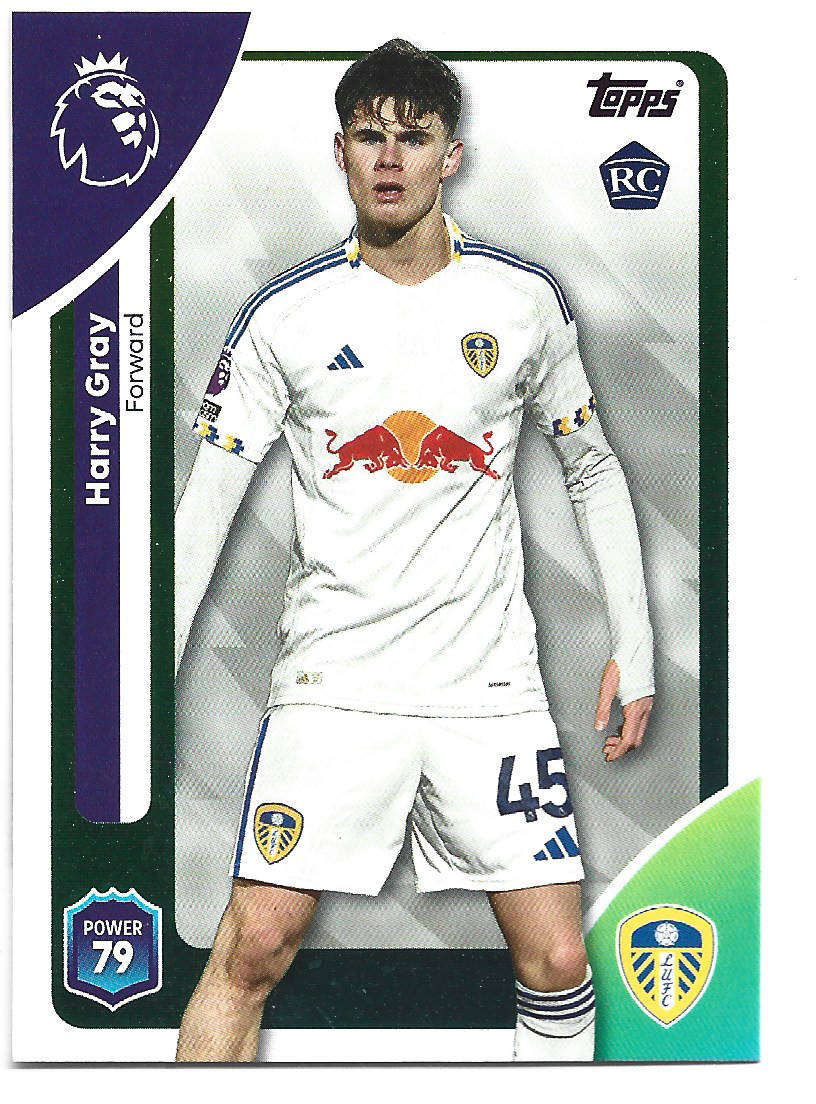 HARRY GRAY (Leeds) - TOPPS Premier League Premium 2025/26 - ROOKIE Trading Card 334