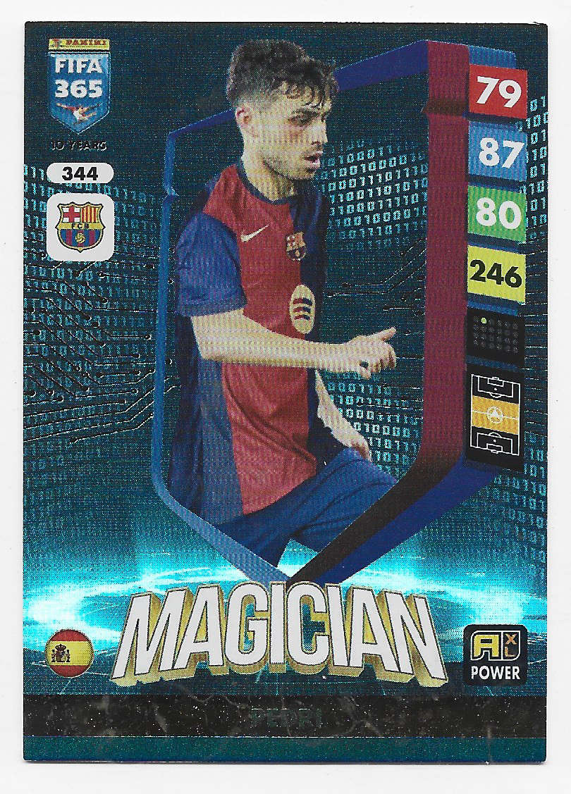 PEDRI - PANINI FIFA 365 COLLECTION 2025 - FOIL "MAGICIAN" TRADING CARD 344